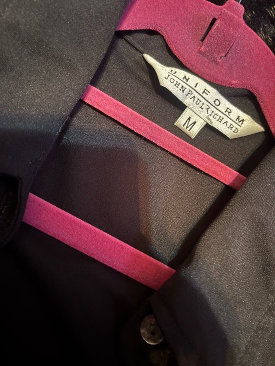 Uniform John Paul Richard Black 3/4 Sleeve Button Down Shirt Goth - Picture 4 of 5